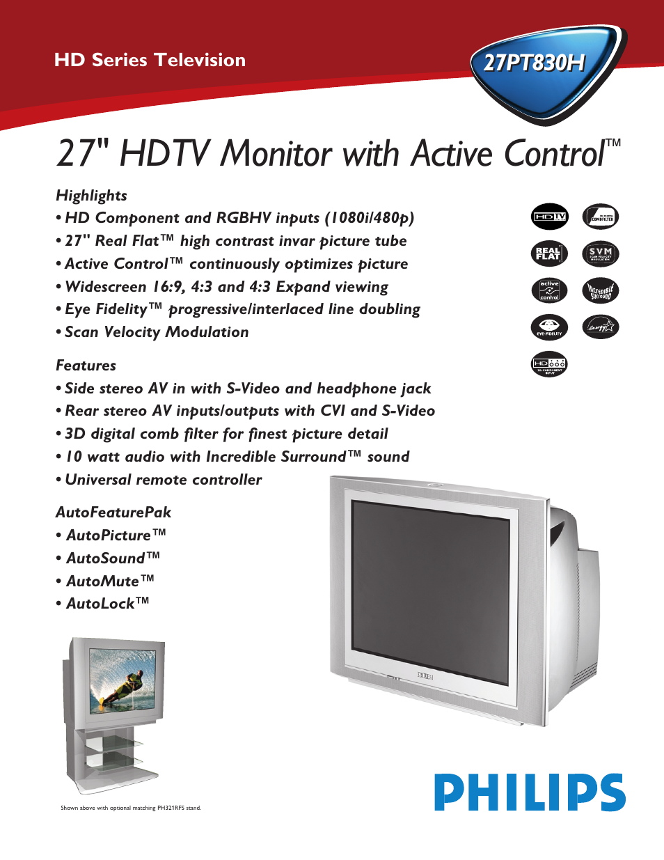 Philips 27PT830H User Manual | 2 pages