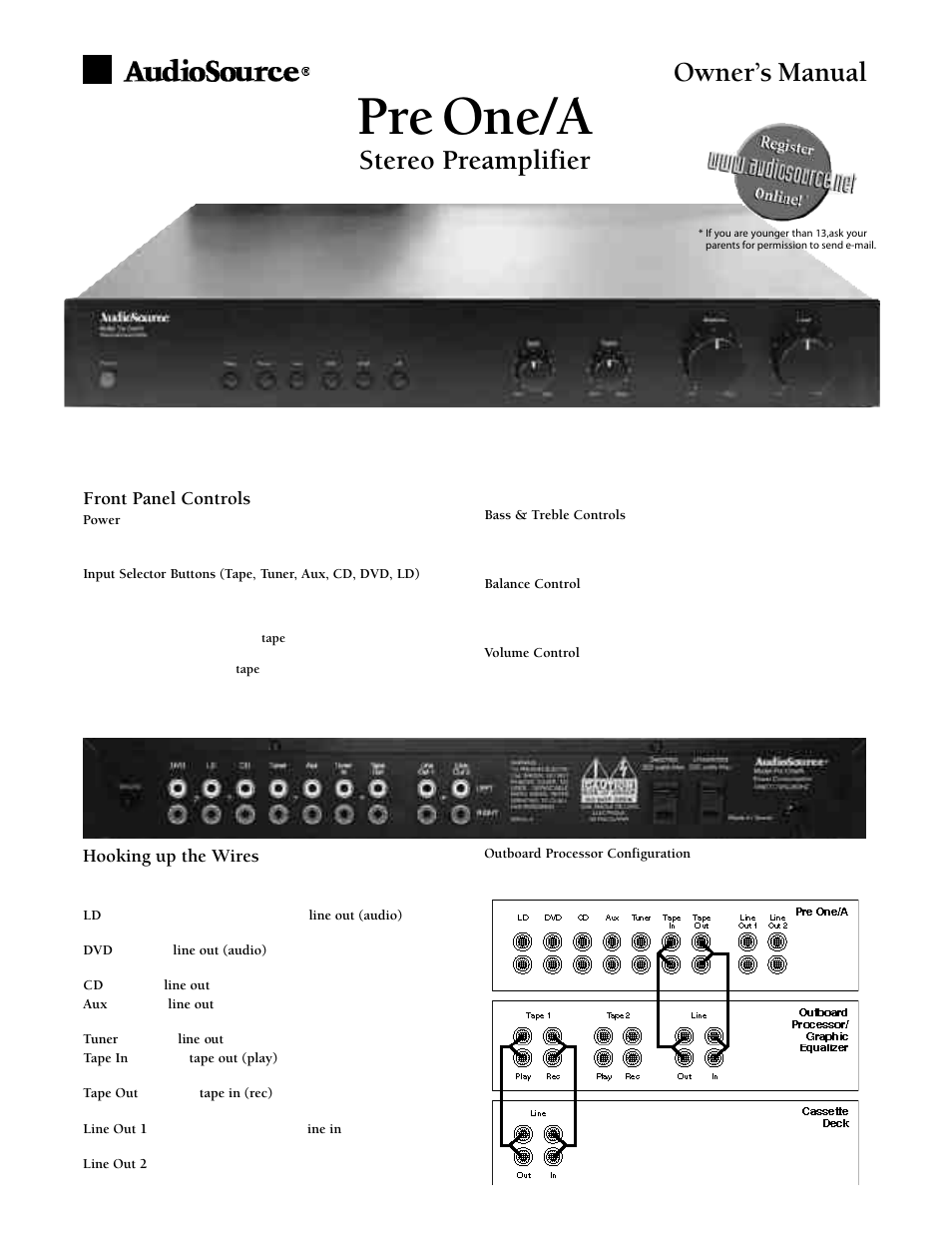 AudioSource Pre One/A User Manual | 2 pages