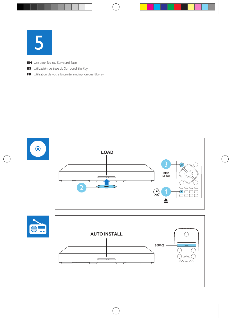 Philips Blu-ray Surround Base HTB3525B 2.1 CH Integrated subwoofer Bluetooth® and NFC HDMI ARC Blu-ray Disc playback User Manual | Page 8 / 12
