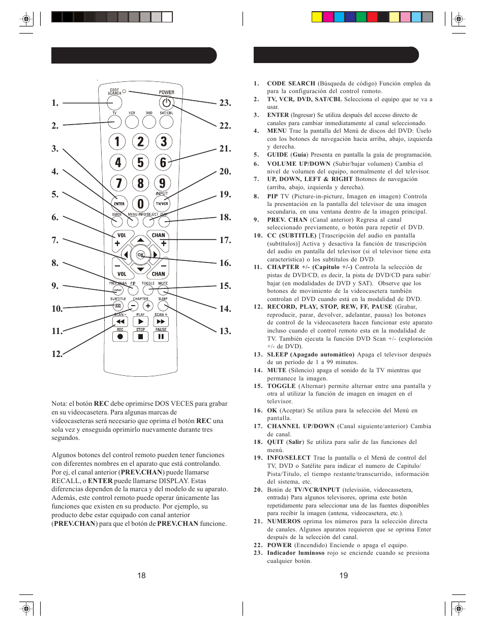 Funciones de botones | Philips PM435S User Manual | Page 10 / 23