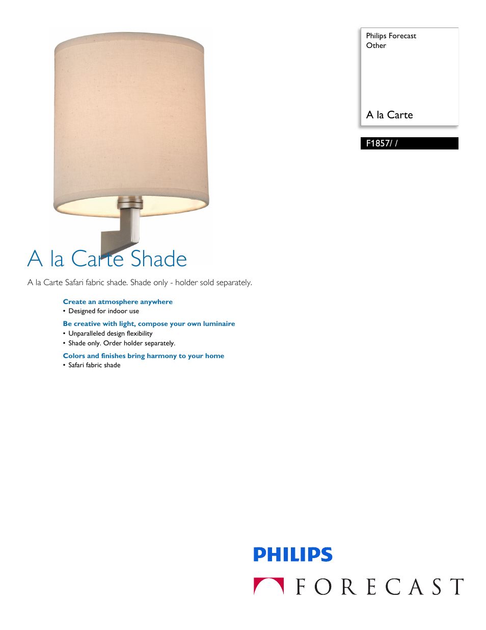 Philips F1857 User Manual | 2 pages