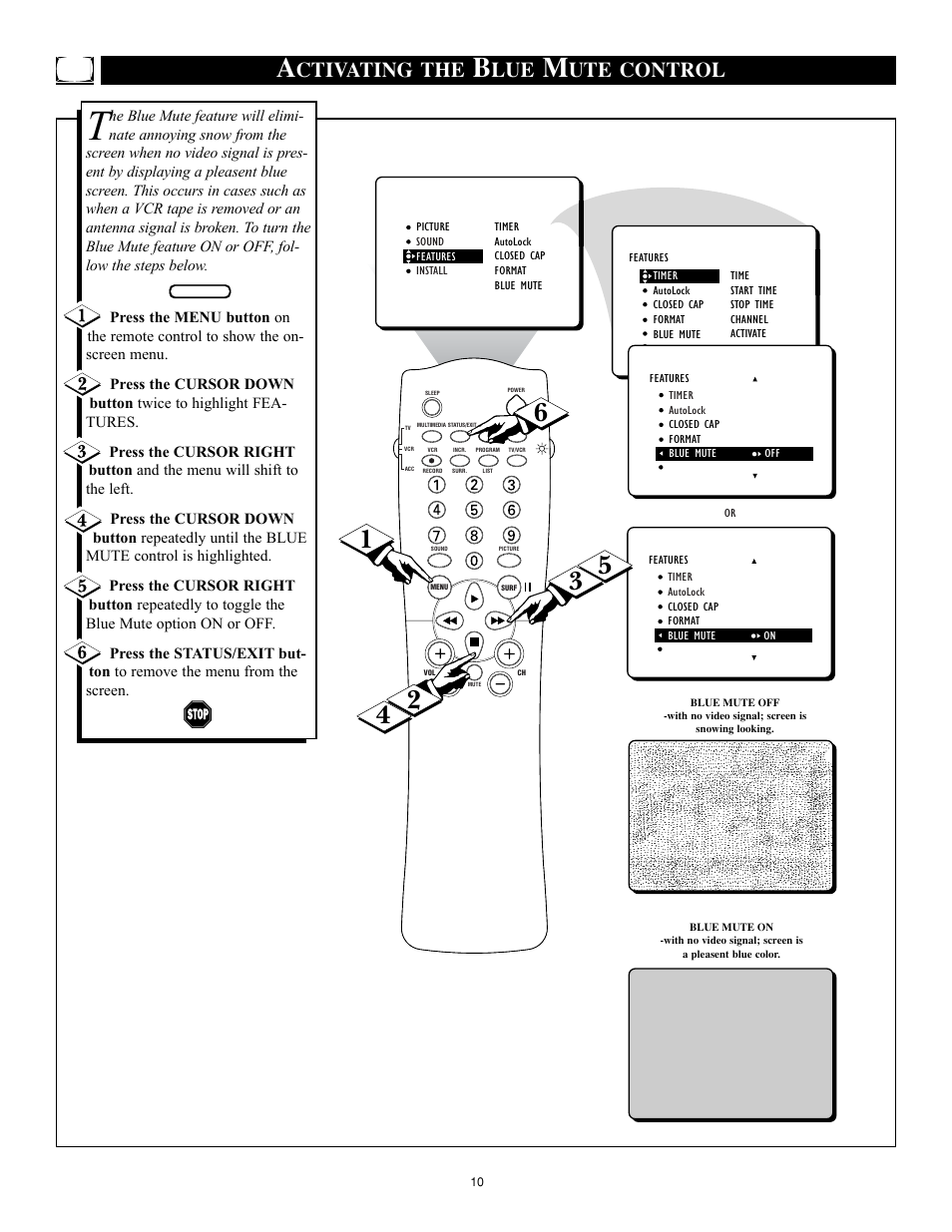 Ctivating the, Ute control | Philips 32RF50S User Manual | Page 10 / 52