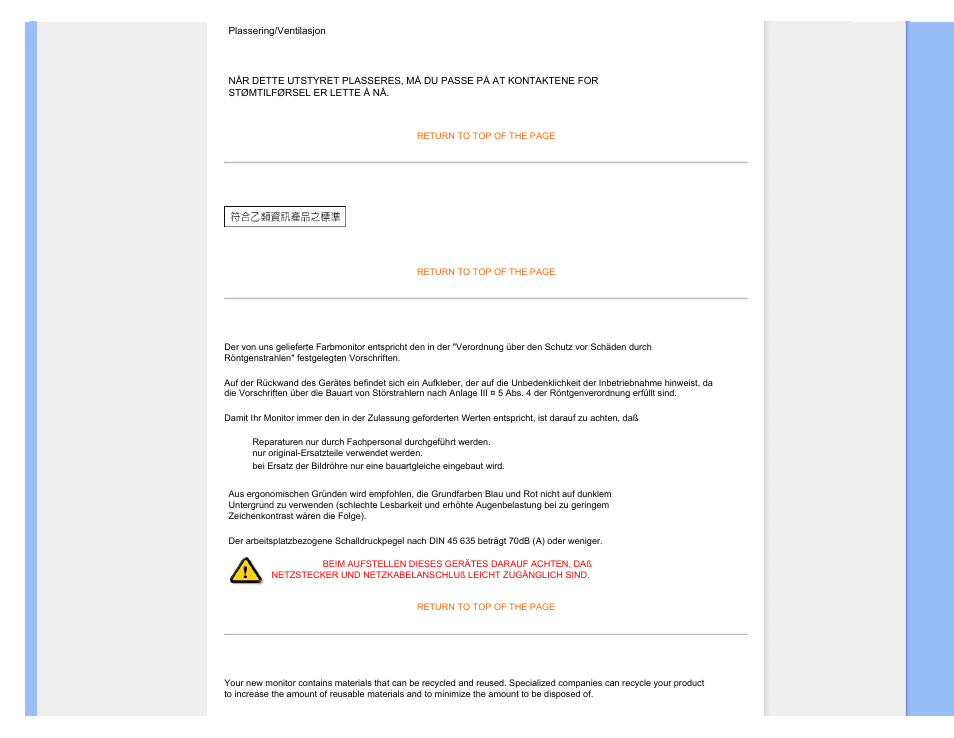 Philips end-of-life disposal | Philips 240P2EB-27 User Manual | Page 19 / 92