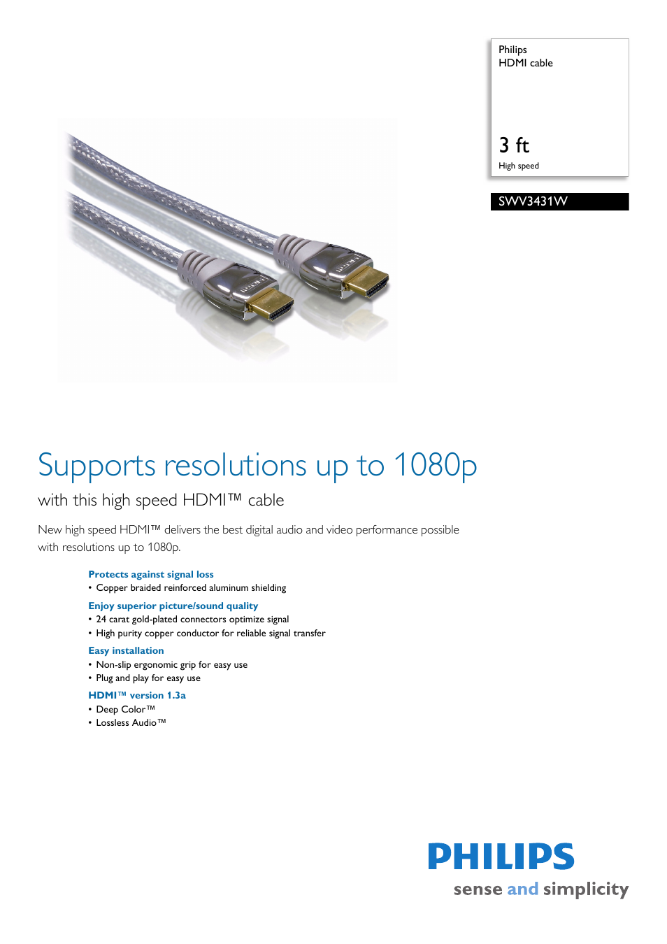 Philips SWV3431W-27 User Manual | 2 pages