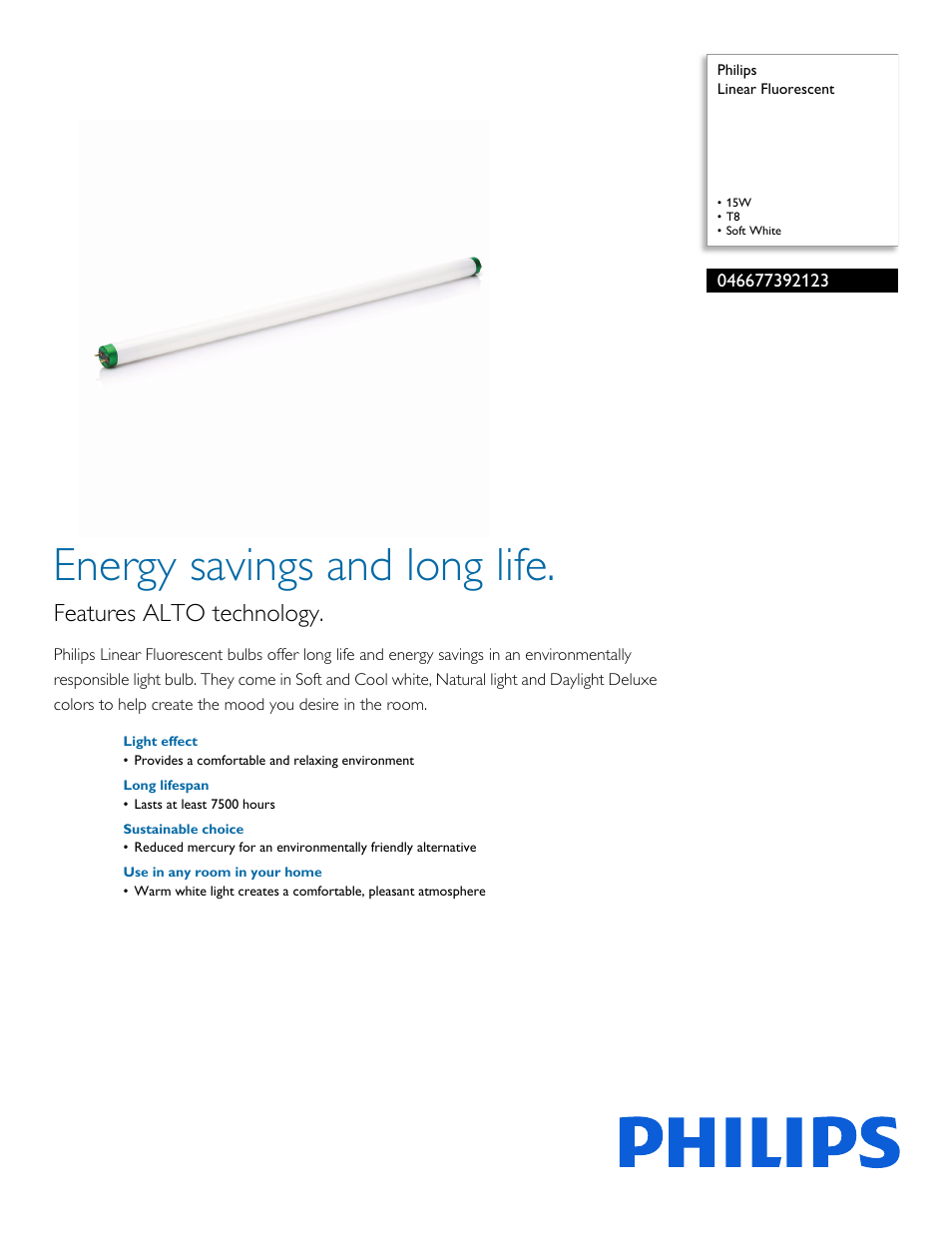 Philips 046677392123 User Manual | 2 pages