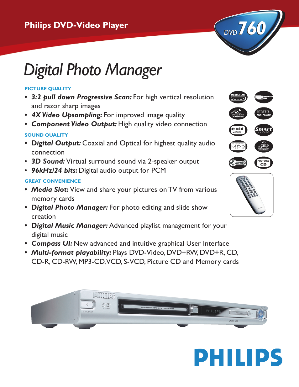 Philips DVD760AT User Manual | 2 pages