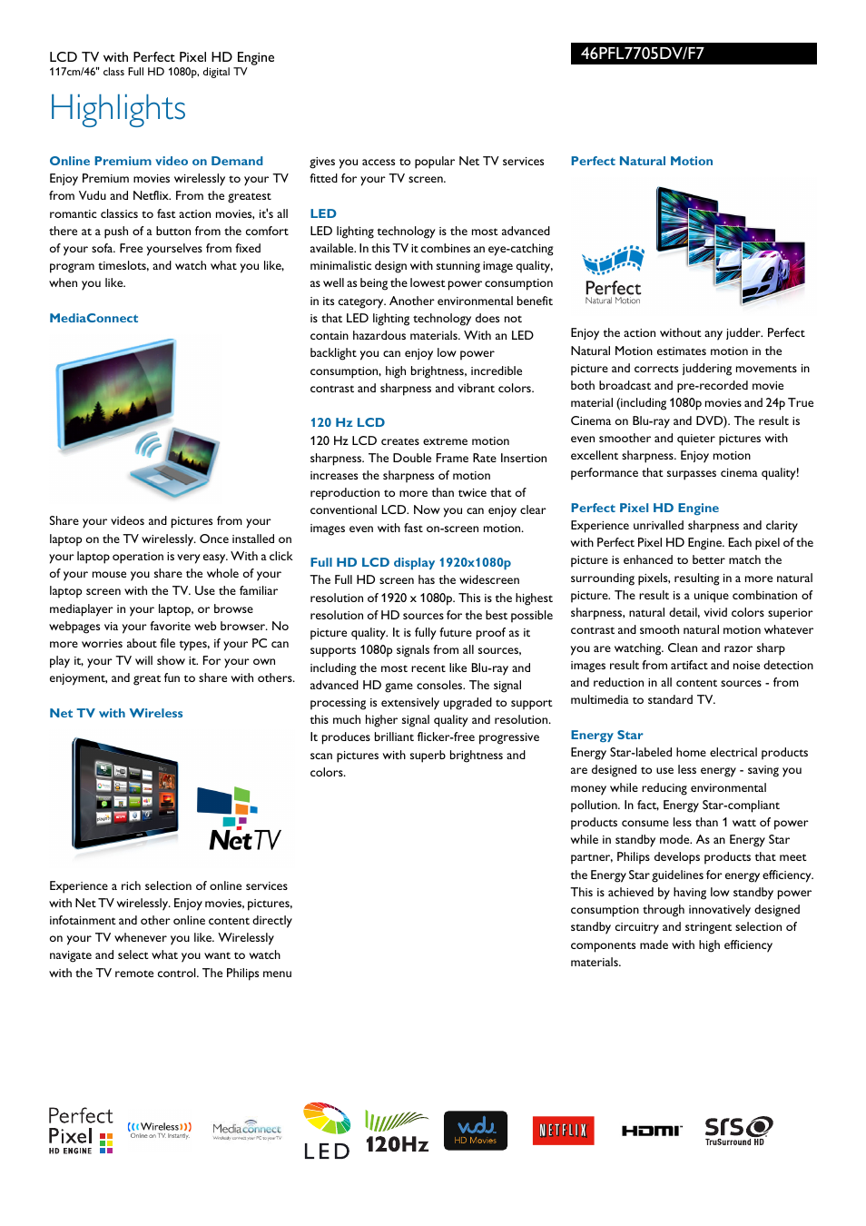 Highlights | Philips 46PFL7705DV-F7 User Manual | Page 2 / 3