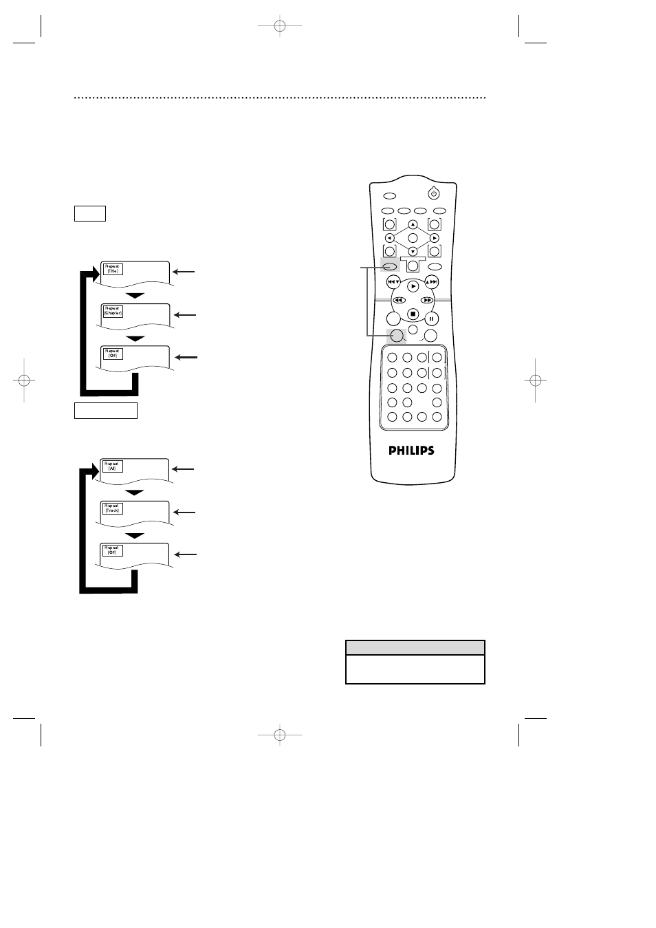 60 repeat playback (discs), Dvd audio cd, Helpful hint | Selecting a new track will cancel repeat playback, Repeat playback is not available with some discs | Philips DV910VHS98 User Manual | Page 60 / 88