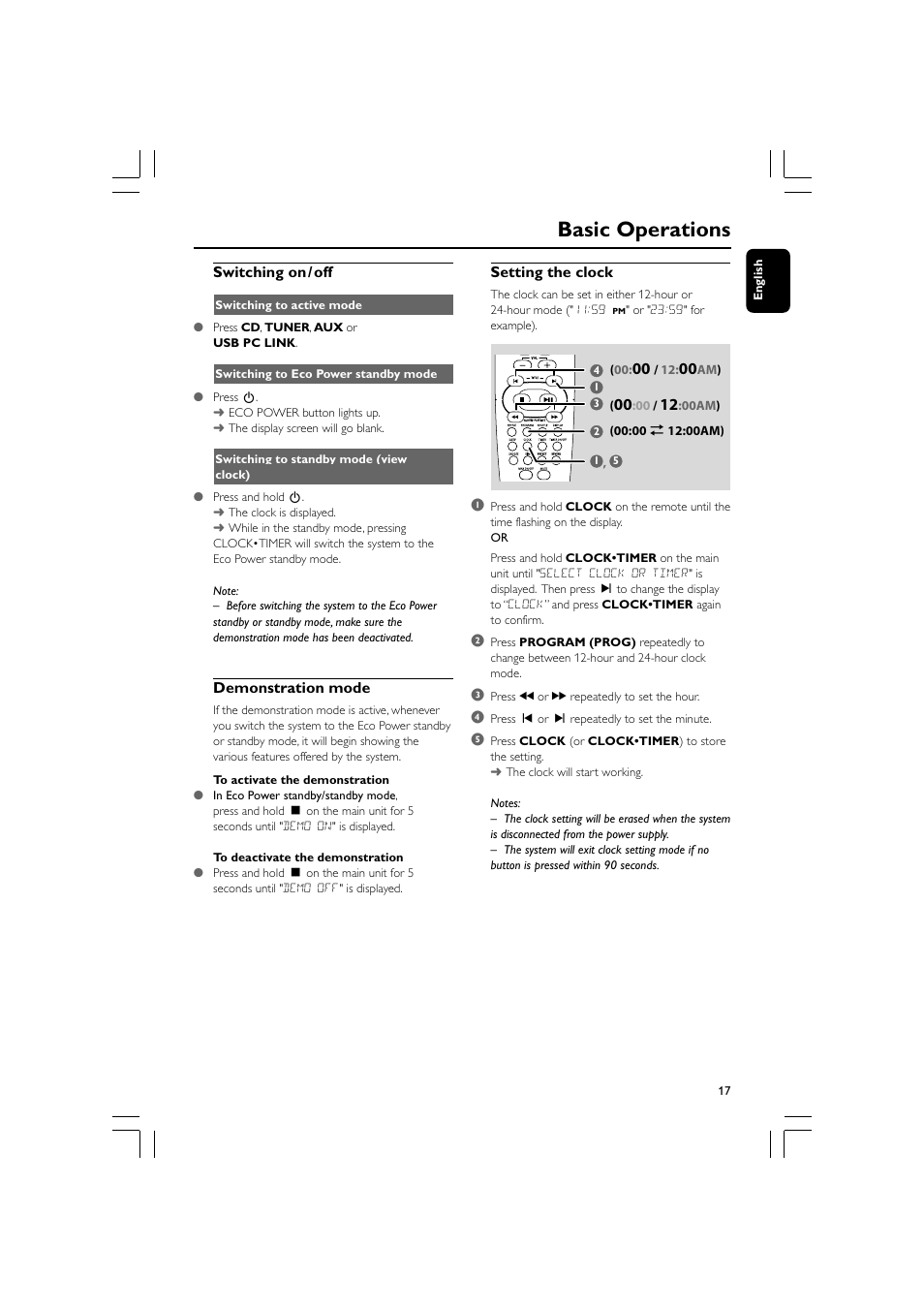 Basic operations | Philips MCM530-37B User Manual | Page 17 / 28