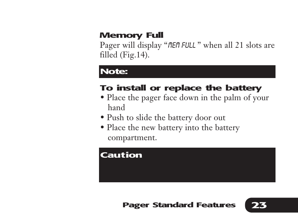 Audible Numeric Pager User Manual | Page 23 / 24