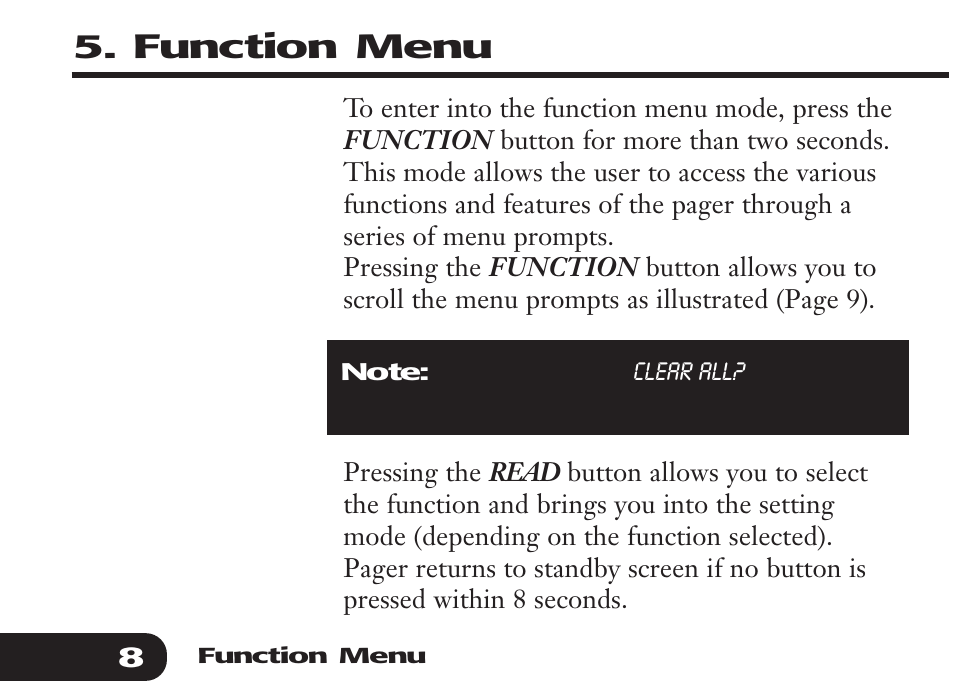 Audible Numeric Pager User Manual | Page 8 / 24