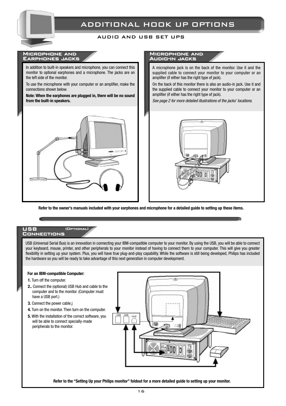Additional hook up options | Philips 17B2302Q99 User Manual | Page 17 / 20