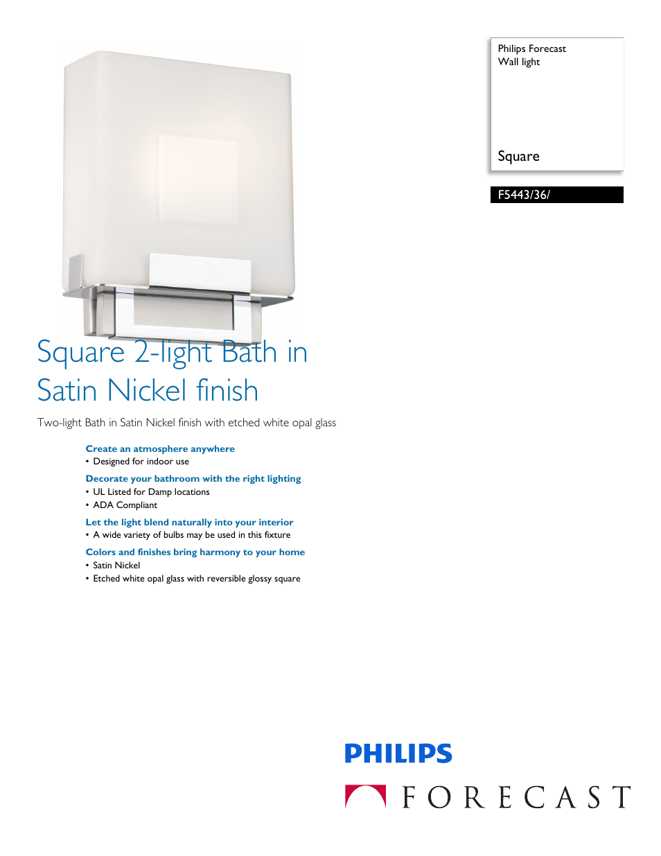Philips F544336 User Manual | 2 pages