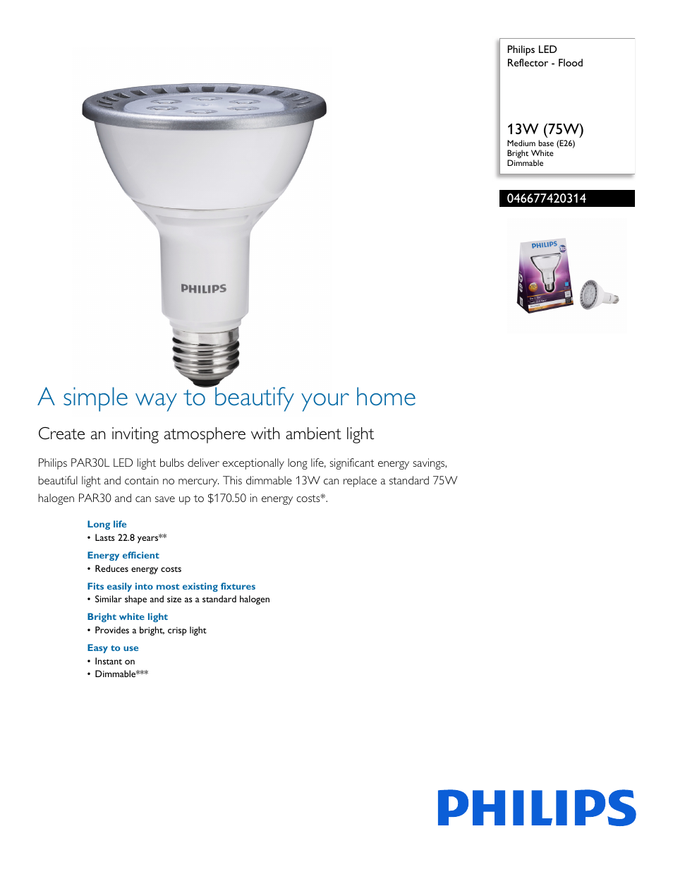 Philips 046677420314 User Manual | 2 pages