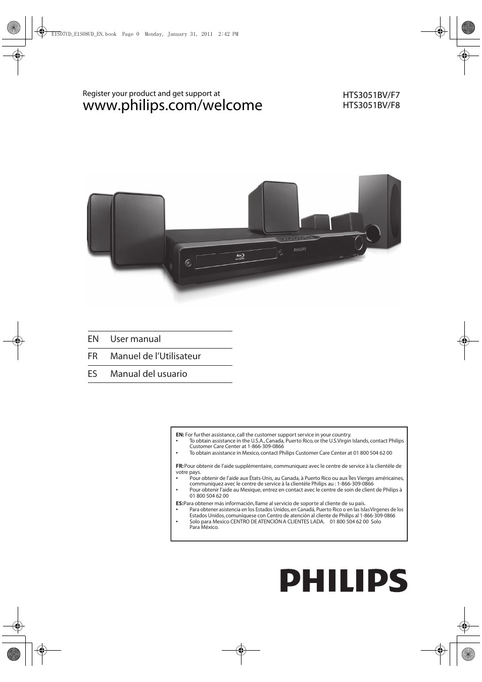 Philips HTS3051BV-F7 User Manual | 64 pages