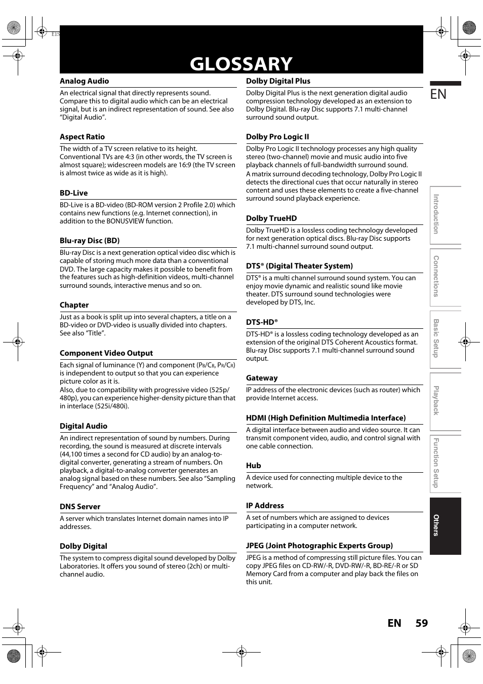 Glossary, 59 en | Philips HTS3051BV-F7 User Manual | Page 59 / 64