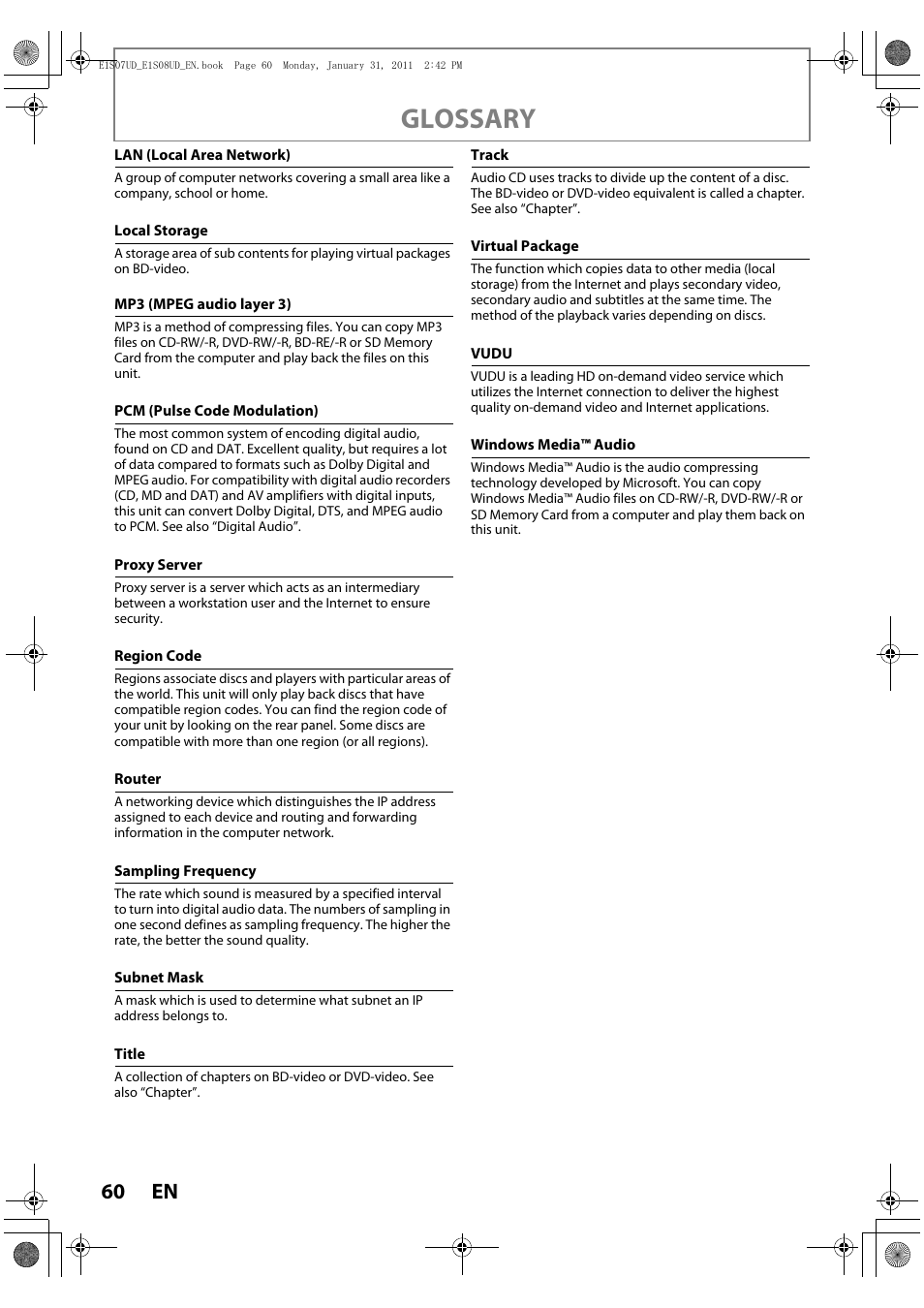 Glossary | Philips HTS3051BV-F7 User Manual | Page 60 / 64
