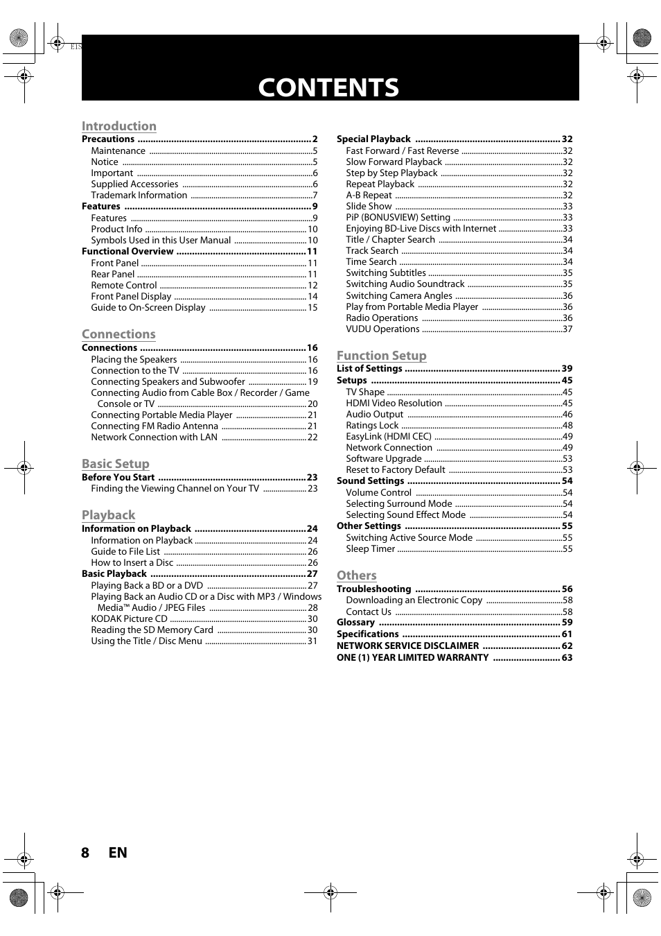 Philips HTS3051BV-F7 User Manual | Page 8 / 64