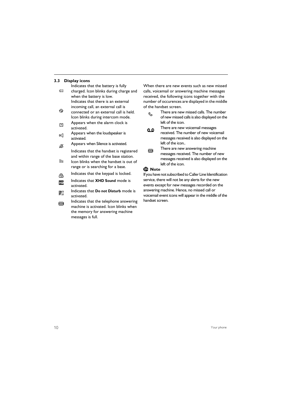 3 display icons | Philips SE7452B-37 User Manual | Page 12 / 48