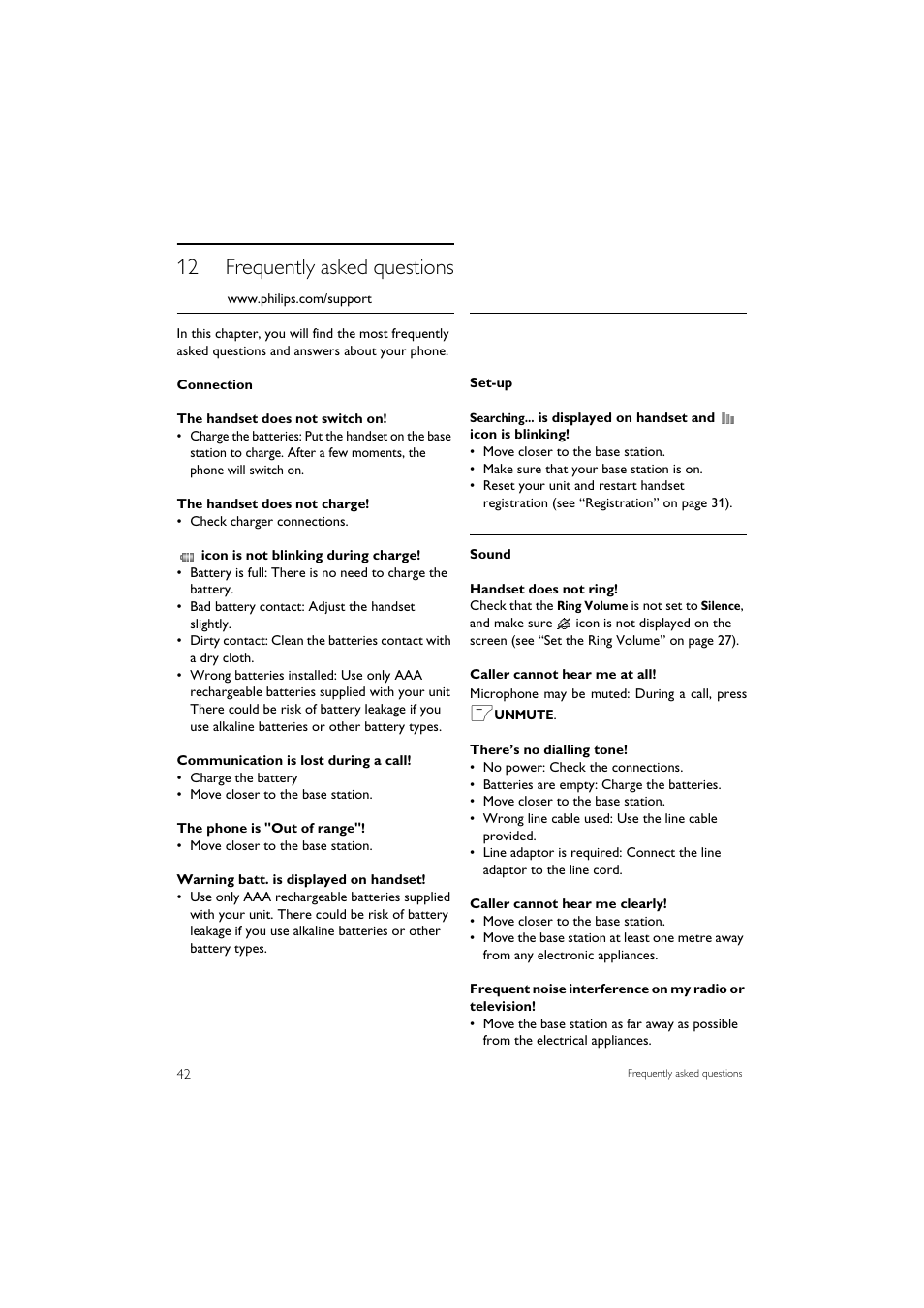 12 frequently asked questions | Philips SE7452B-37 User Manual | Page 44 / 48