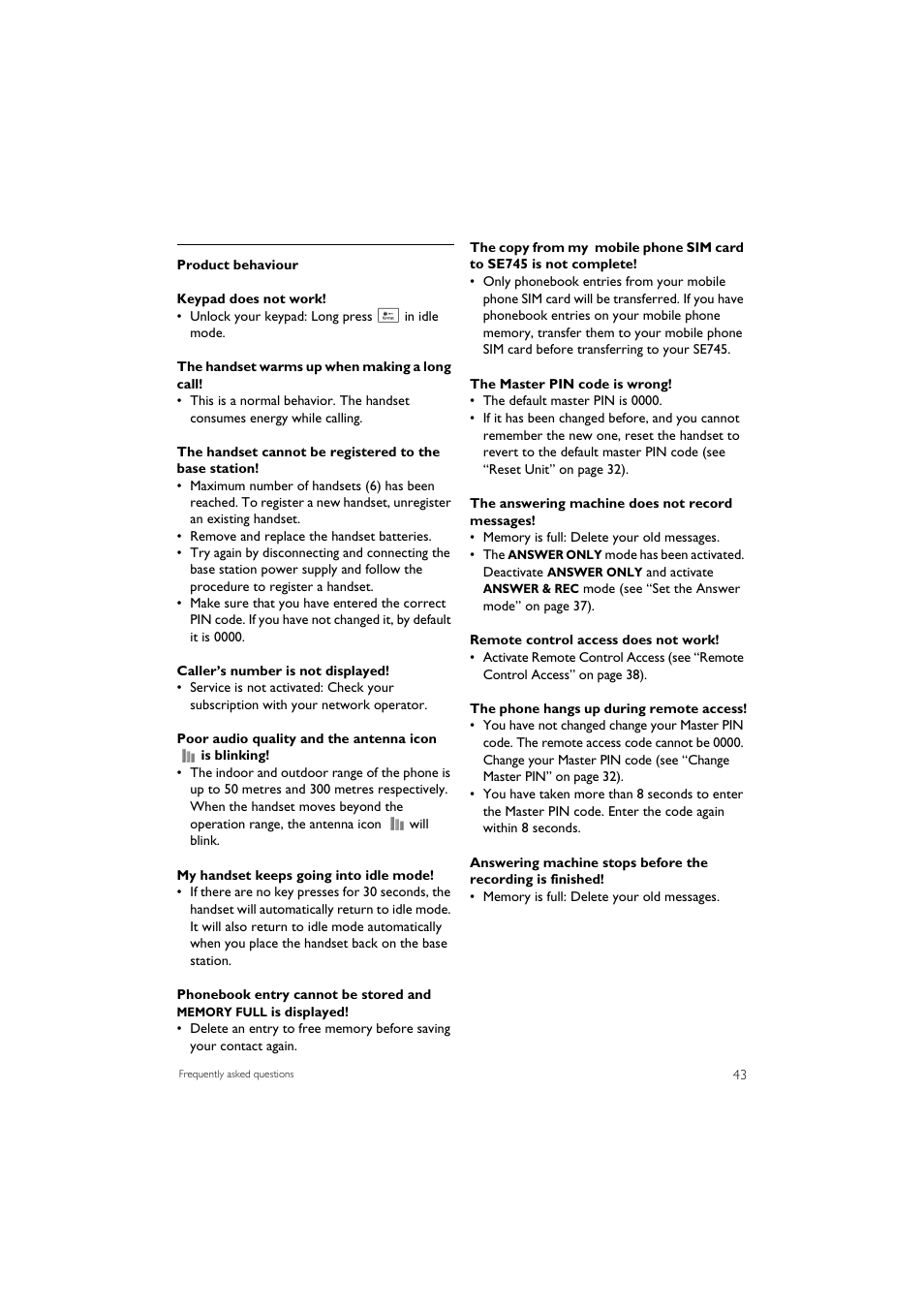Philips SE7452B-37 User Manual | Page 45 / 48