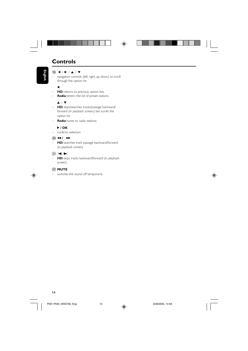 Controls | Philips WAS700-37 User Manual | Page 14 / 35