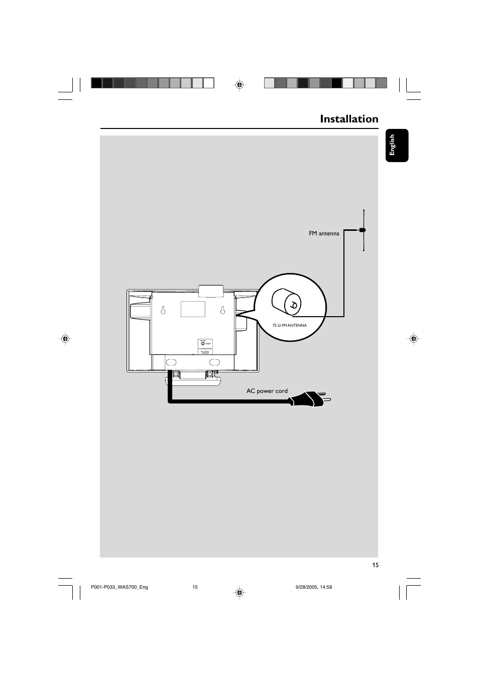 Installation | Philips WAS700-37 User Manual | Page 15 / 35