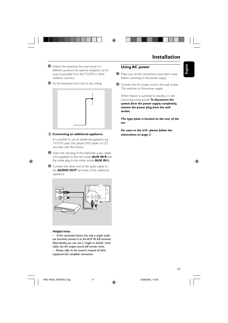 Installation | Philips WAS700-37 User Manual | Page 17 / 35