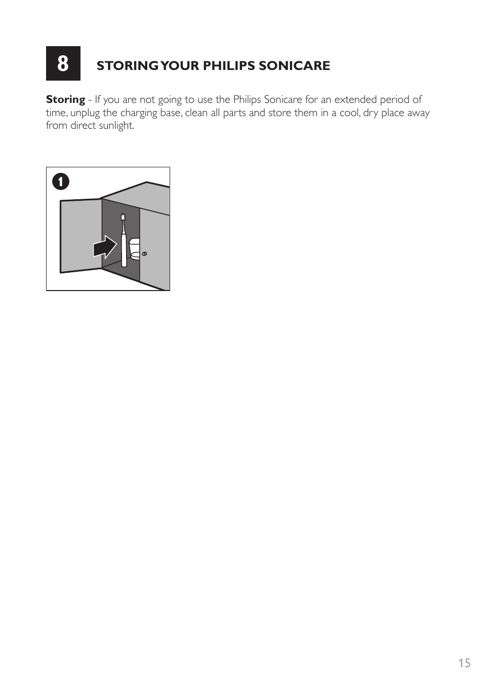 Storing your philips sonicare | Philips Sonicare DiamondClean Rechargeable sonic toothbrush HX9352-04 5 modes 2 brush heads Glass charger travel case Limited Black Edition User Manual | Page 15 / 52