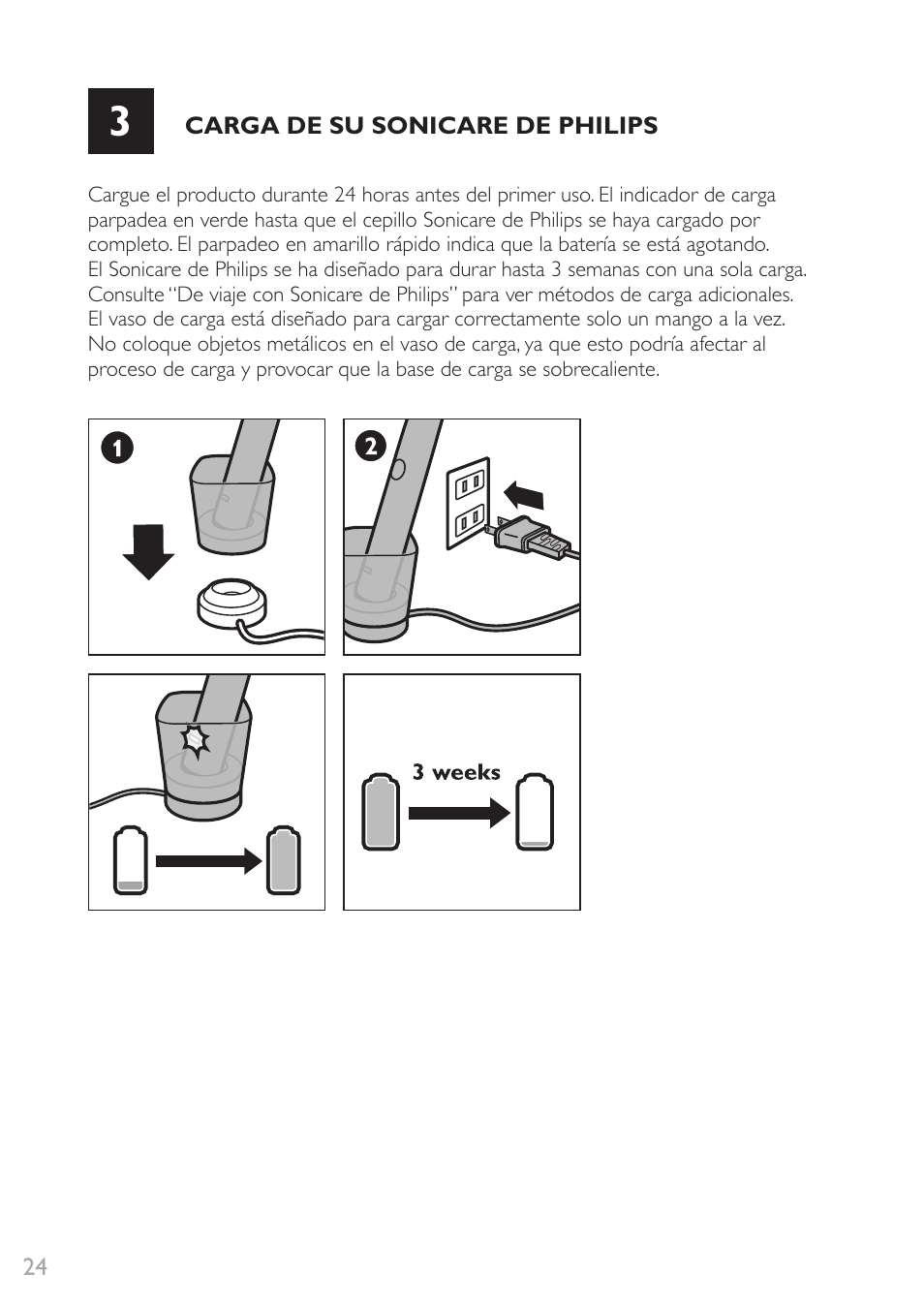 Carga de sonicare de philips | Philips Sonicare DiamondClean Rechargeable sonic toothbrush HX9352-04 5 modes 2 brush heads Glass charger travel case Limited Black Edition User Manual | Page 24 / 52