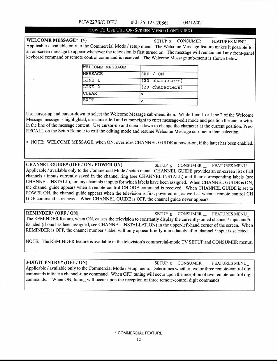 Philips 27" WIDE HOTEL-MOTEL A-V SMART CARD User Manual | Page 12 / 18