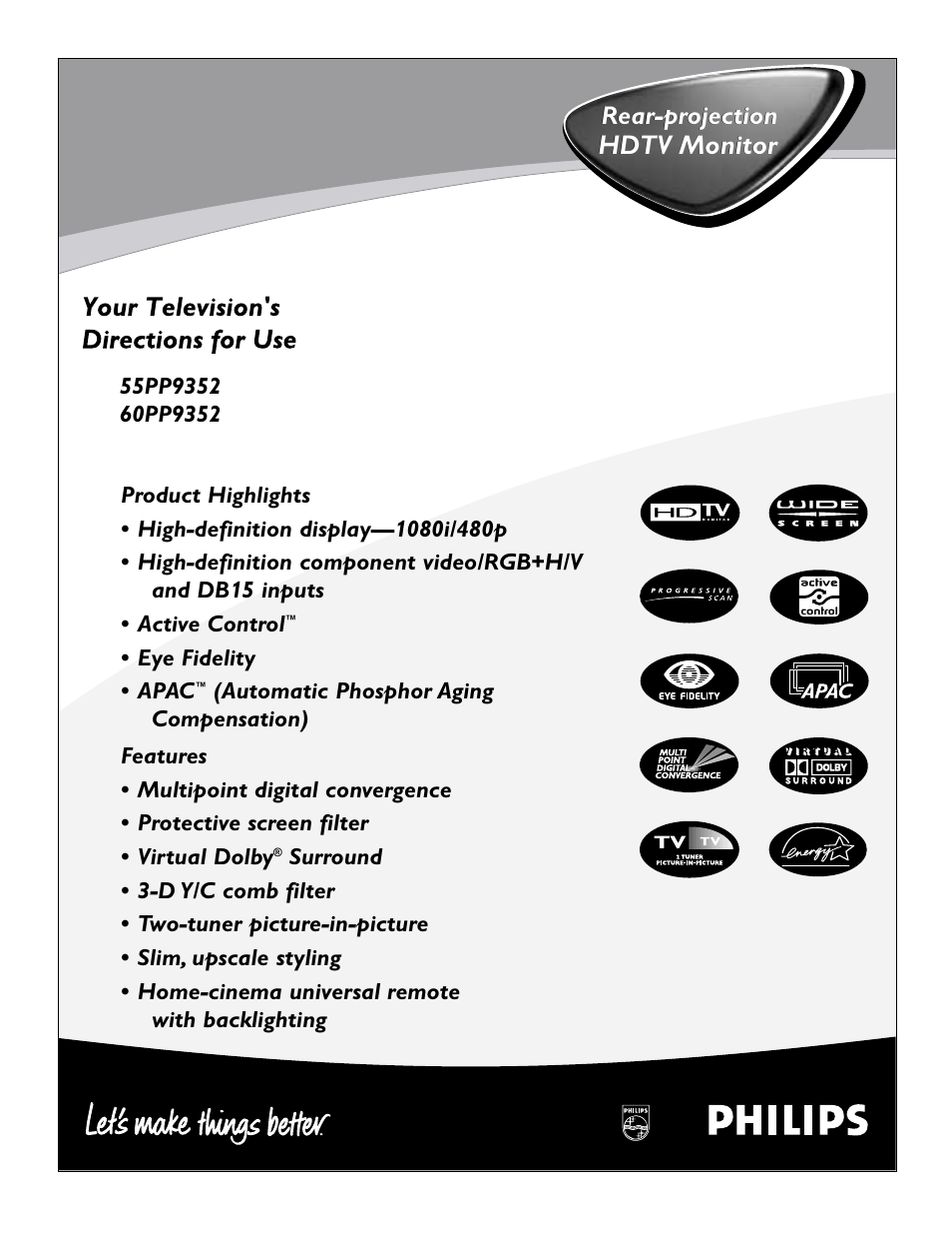 Philips 46PP9352 User Manual | 68 pages