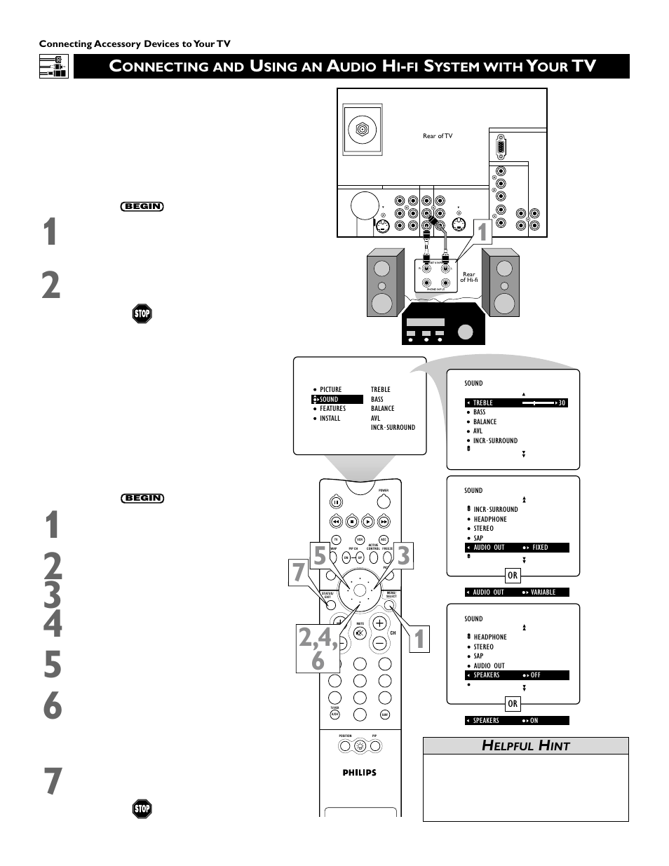 Onnecting and, Sing an, Udio | Ystem with | Philips 46PP9352 User Manual | Page 10 / 68