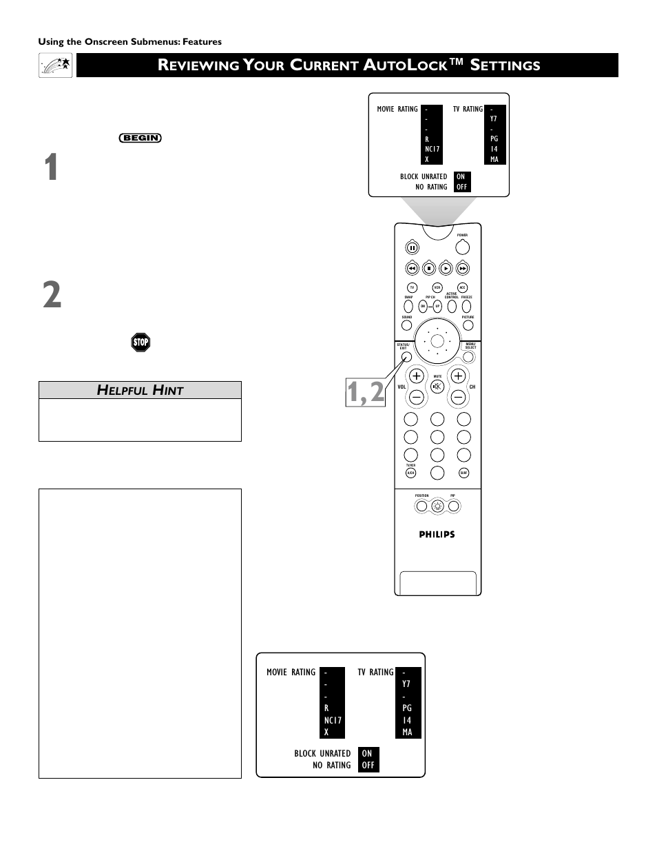 Eviewing, Urrent, Ettings | Philips 46PP9352 User Manual | Page 52 / 68