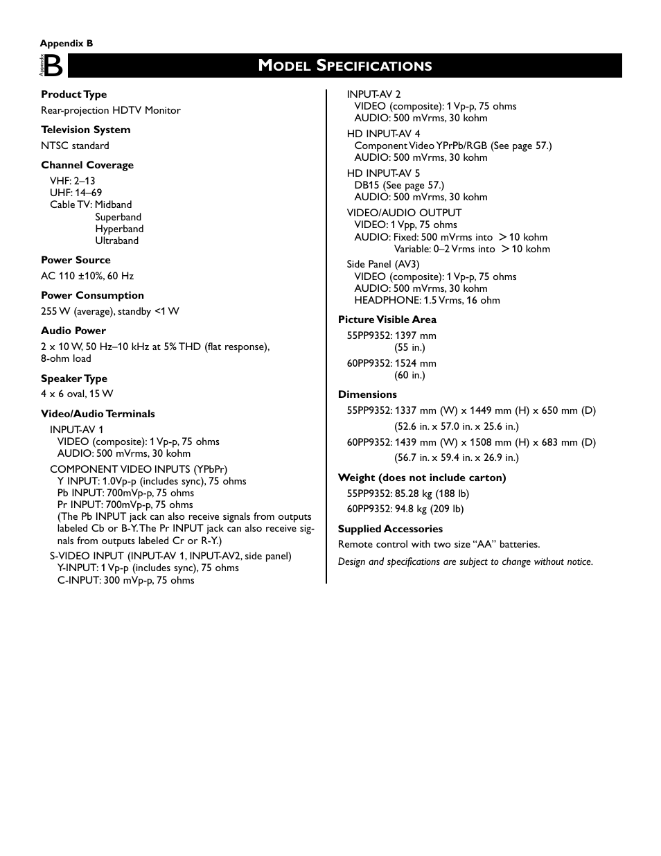 Philips 46PP9352 User Manual | Page 58 / 68