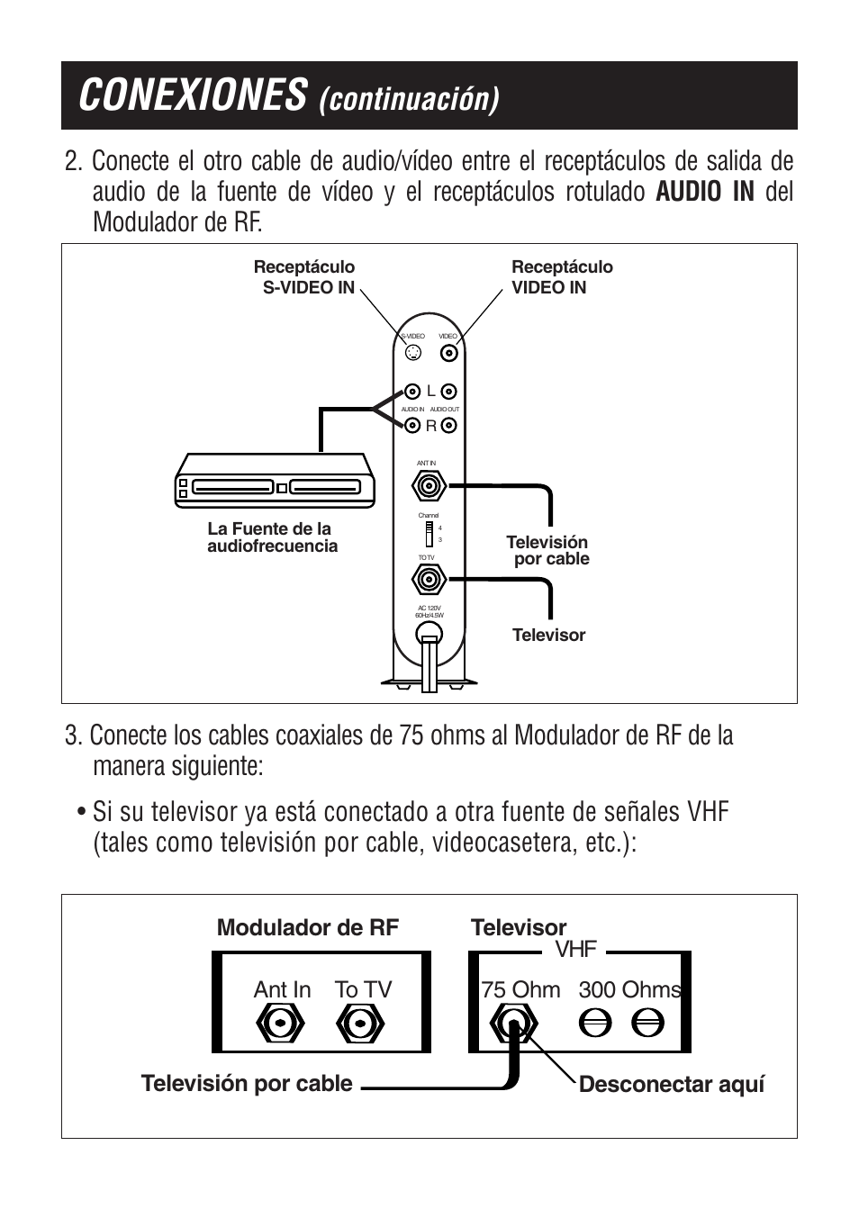 Conexiones, Continuación) | Philips US2-PH61156 User Manual | Page 12 / 24