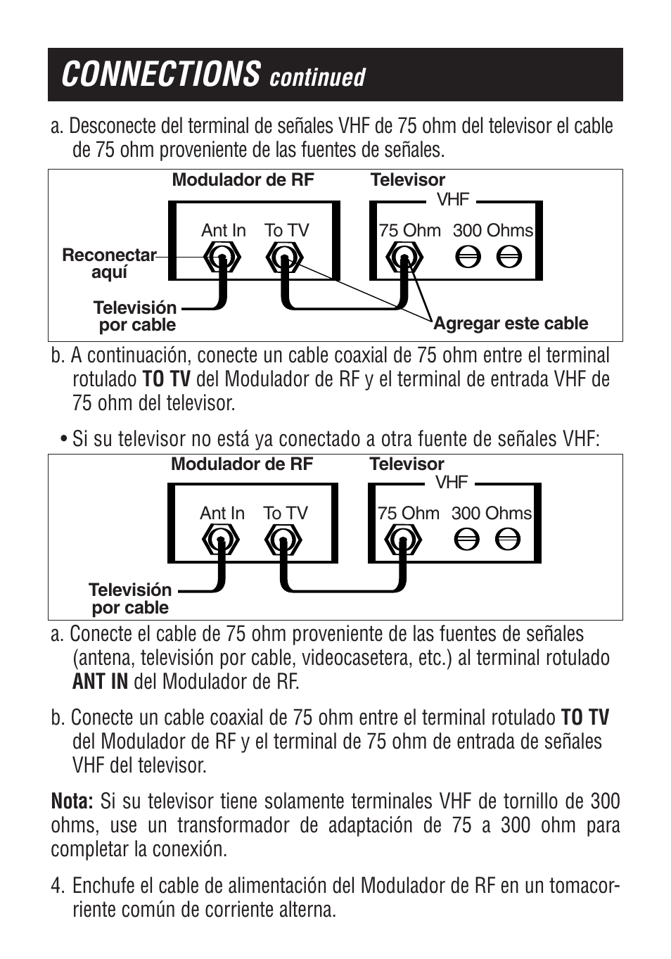 Connections, Continued | Philips US2-PH61156 User Manual | Page 13 / 24