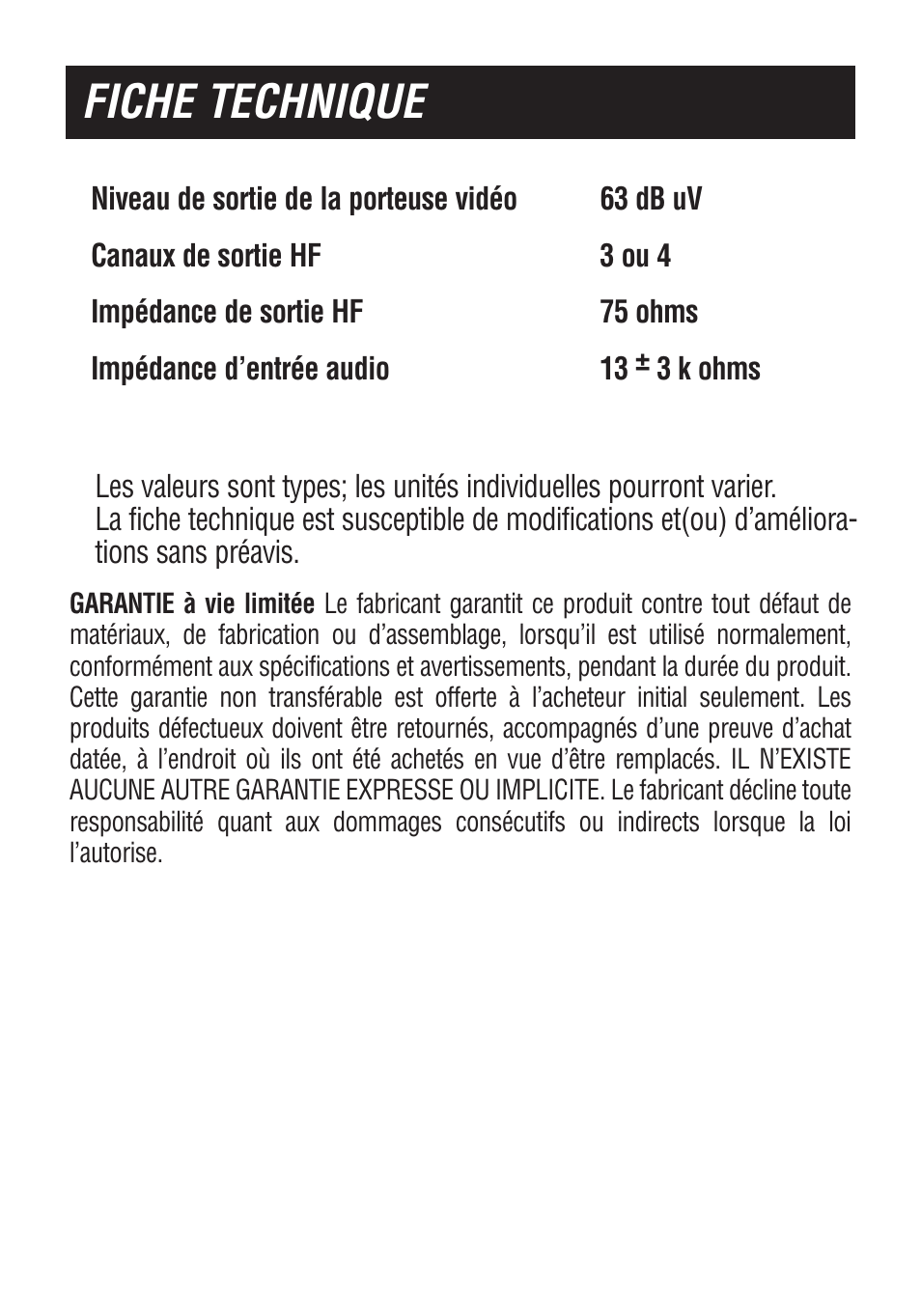 Fiche technique | Philips US2-PH61156 User Manual | Page 24 / 24