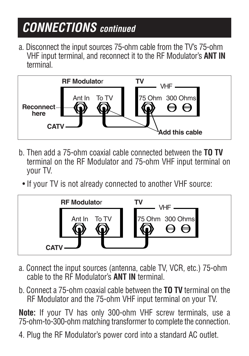 Connections, Continued | Philips US2-PH61156 User Manual | Page 7 / 24