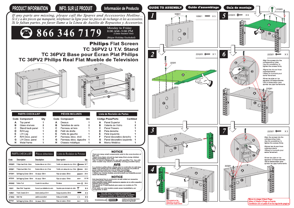 Philips TC36PV2 User Manual | 2 pages