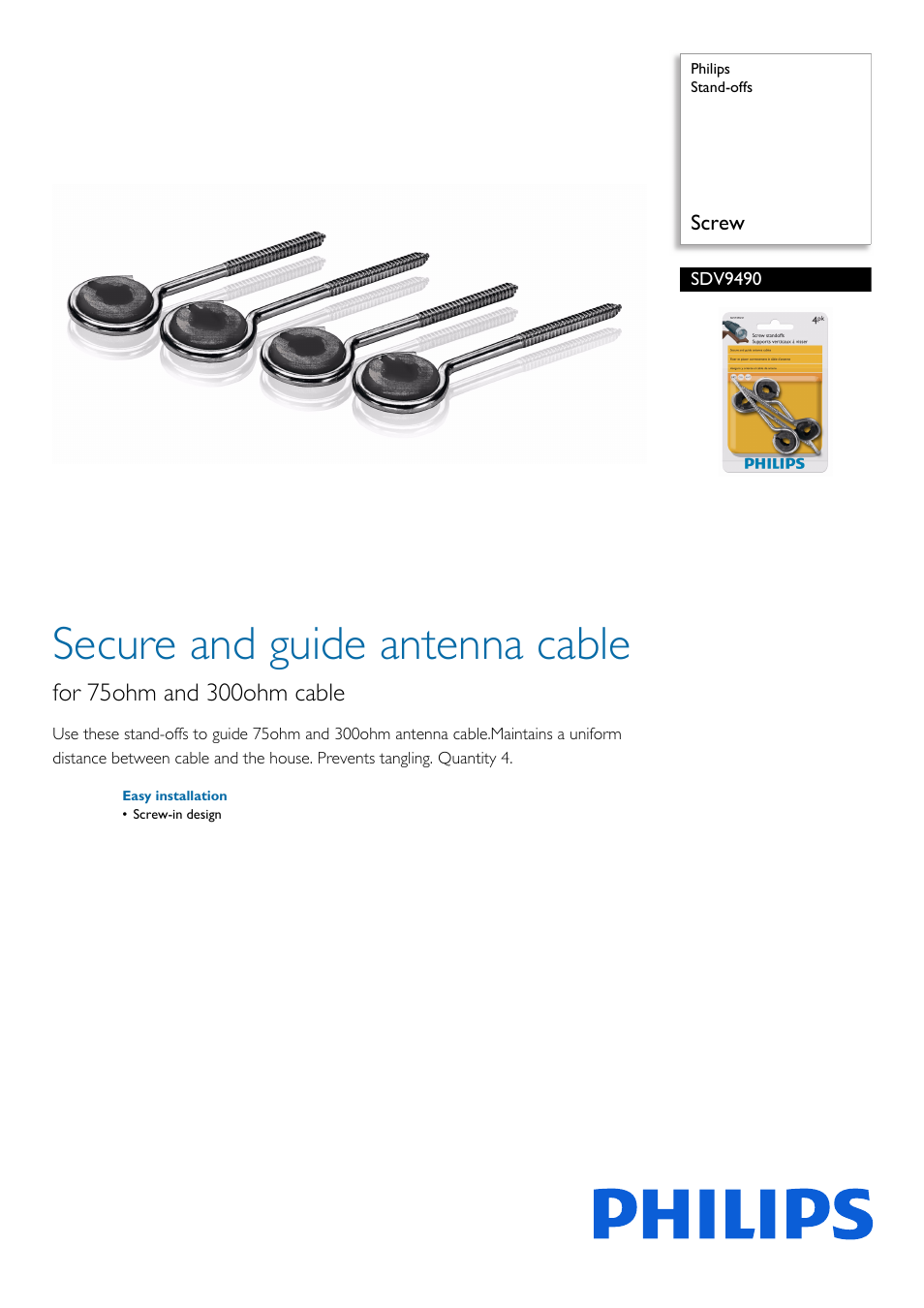 Philips SDV9490-27 User Manual | 2 pages