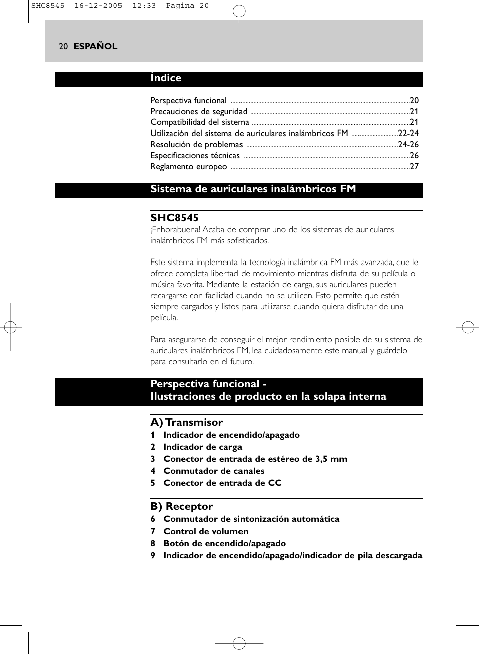 Philips SHC8545-05 User Manual | Page 20 / 149