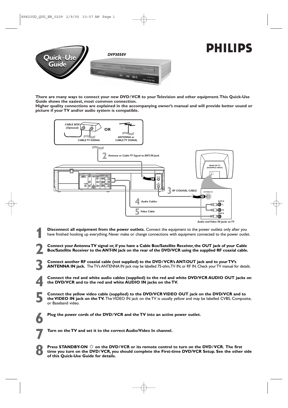 Philips DVP3050V-37B User Manual | 6 pages