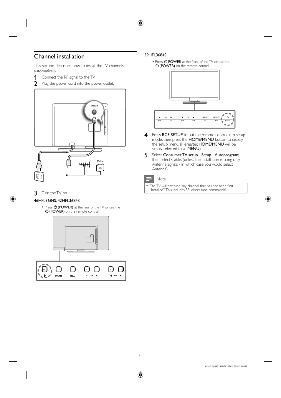 Channel installation | Philips 42HFL3684S-F7 User Manual | Page 7 / 12