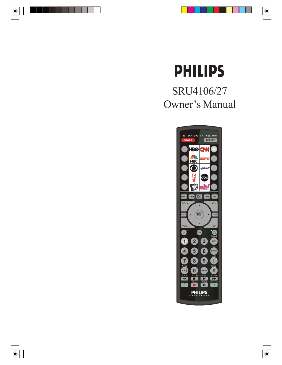 Philips Perfect replacement Universal remote control SRU4106 6 in 1 User Manual | 33 pages