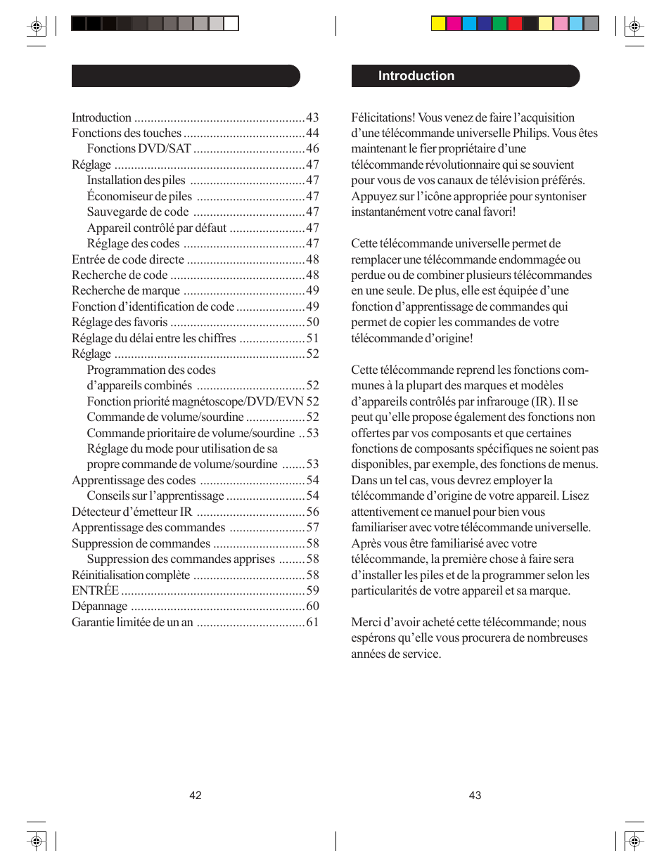 Philips Perfect replacement Universal remote control SRU4106 6 in 1 User Manual | Page 22 / 33