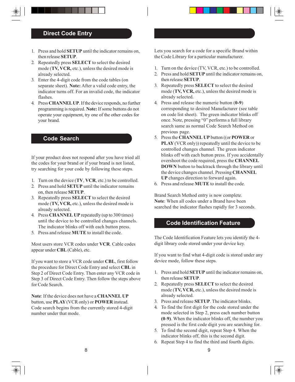 Philips Perfect replacement Universal remote control SRU4106 6 in 1 User Manual | Page 5 / 33