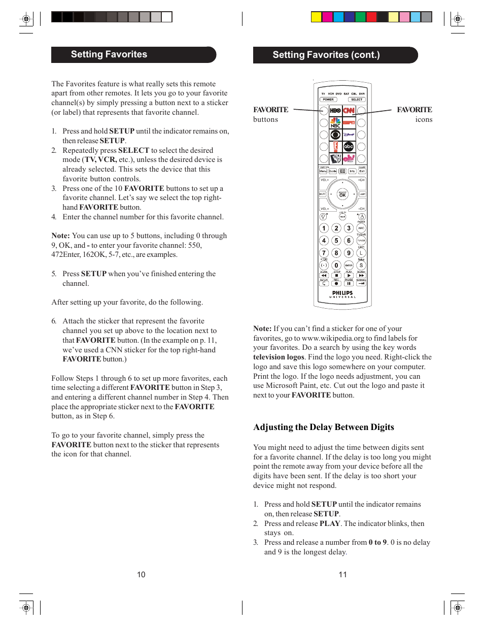 Philips Perfect replacement Universal remote control SRU4106 6 in 1 User Manual | Page 6 / 33