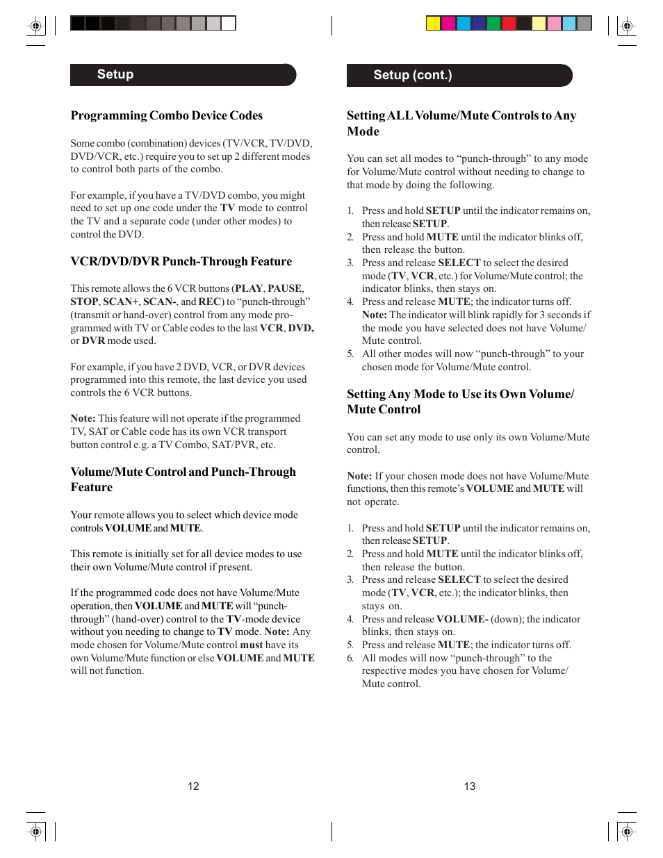 Philips Perfect replacement Universal remote control SRU4106 6 in 1 User Manual | Page 7 / 33