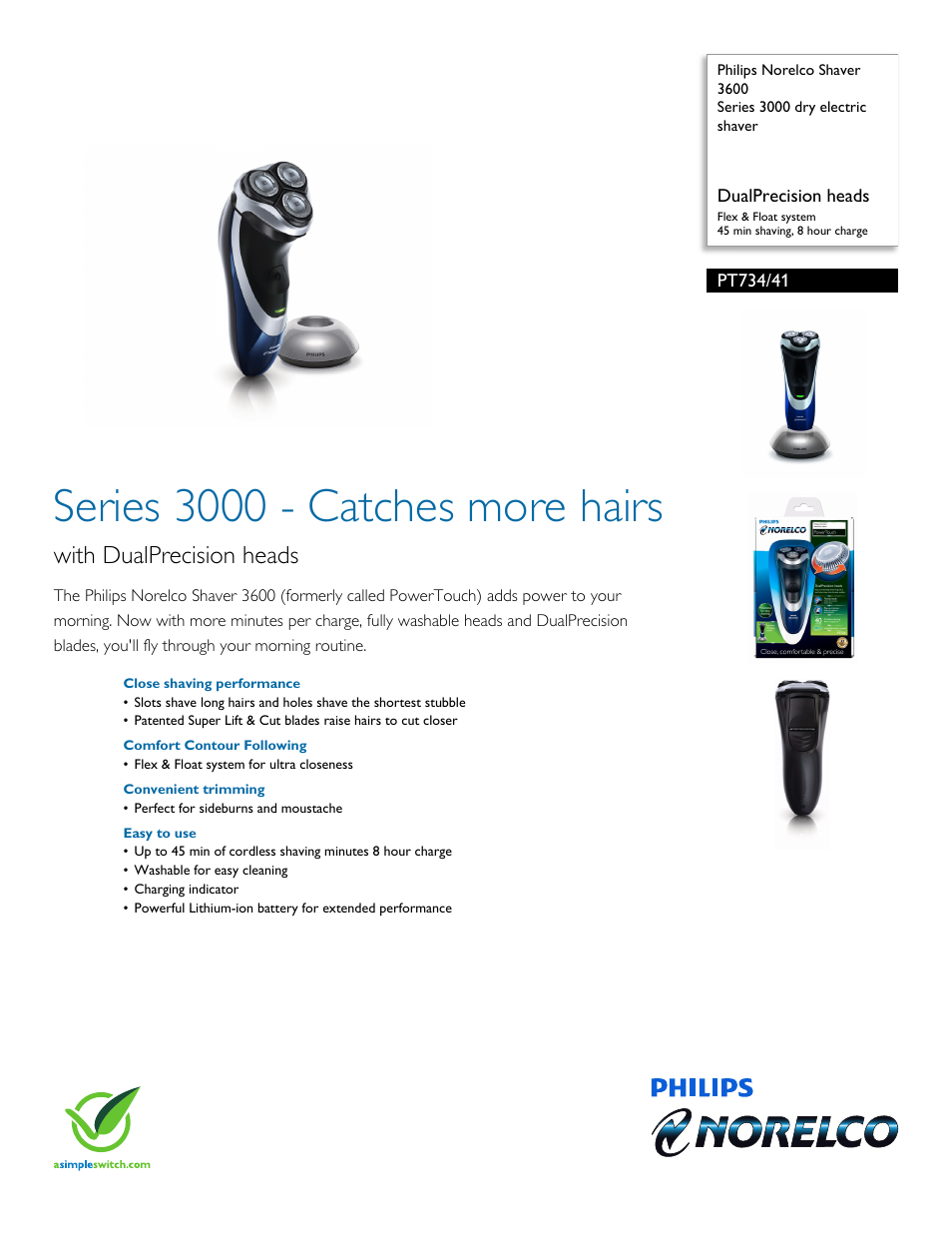 Philips PT734-41 User Manual | 3 pages